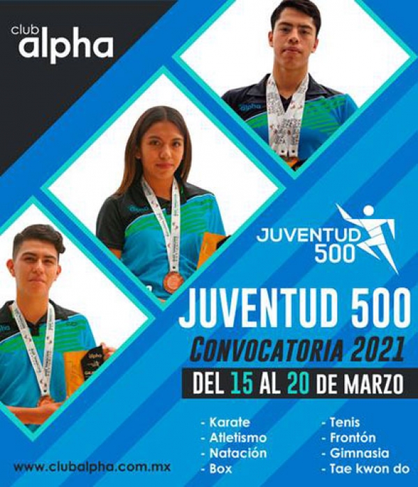 Abre Club Alpha convocatoria para el programa Juventud 500 2021