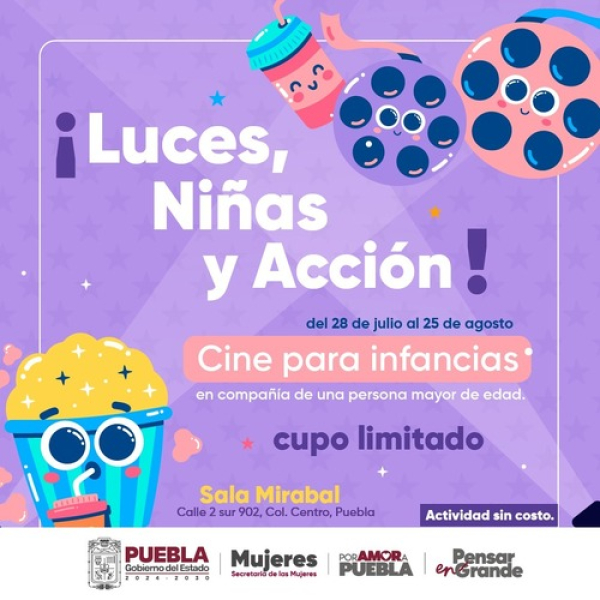 Asiste al ciclo de cine “¡Luces, niñas y acción!”