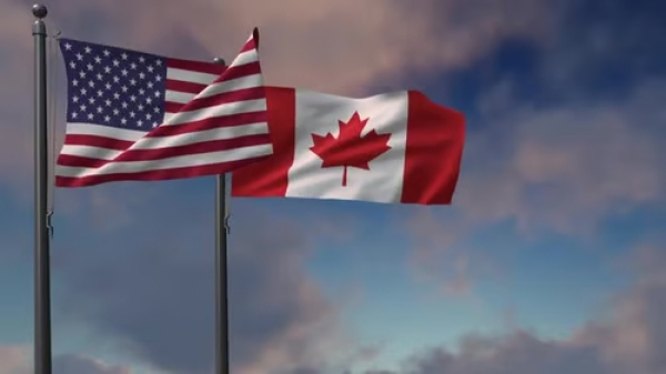 Banderas de Estados Unidos y Canadá