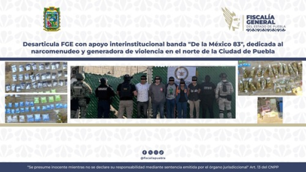 Cae banda "De la M&eacute;xico 83" en Puebla
