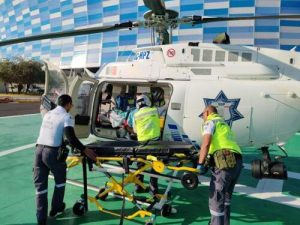 Trasladan desde Chiautla de Tapia a paciente con quemaduras