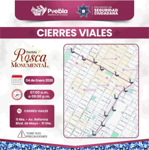 Habr&aacute; cierres viales por Rosca de Reyes Monumental