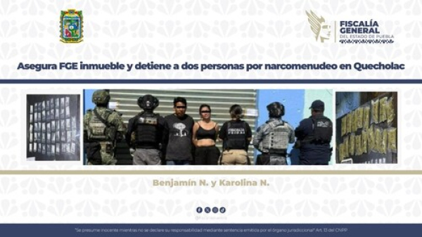 En Quecholac, FGE captura a narcomenudistas