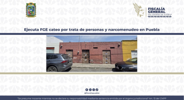 Ejecuta FGE cateo en Puebla