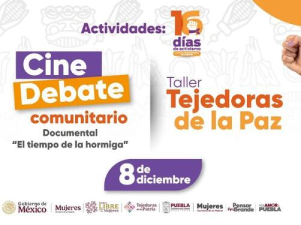 Celebrarán Cine Debate y taller “Tejedoras de Paz”