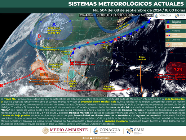 Lluvias extraordinarias en el oriente y sureste del país