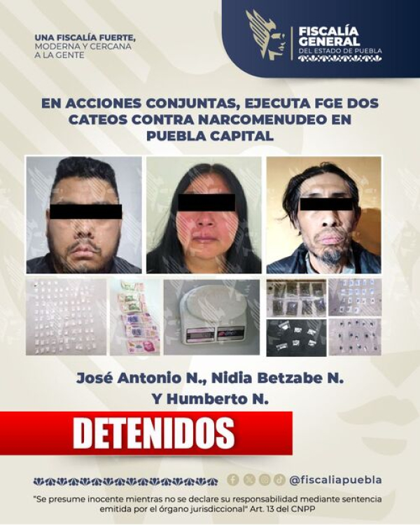 FGE ejecuta cateos en la capital: hay tres detenidos