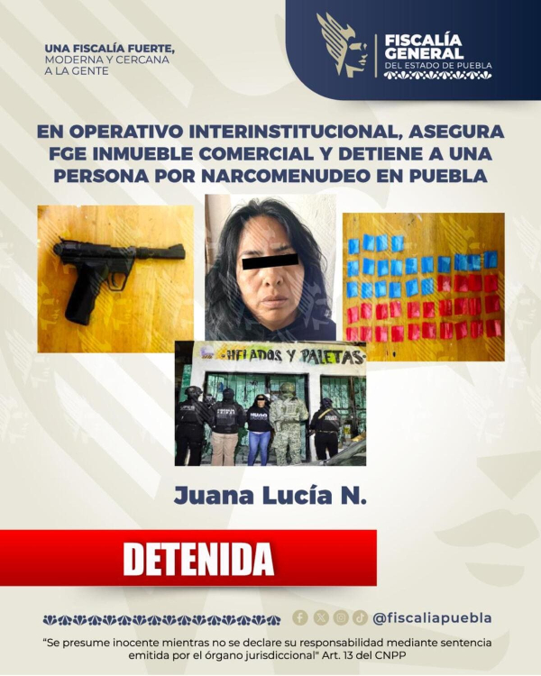 FGE detiene a mujer por presuntos narcóticos