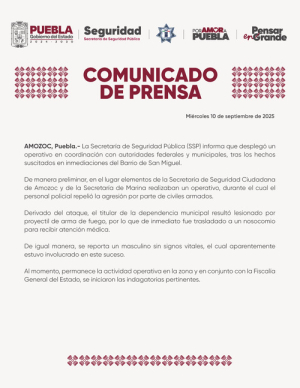 SSP implementa operativo en Amozoc