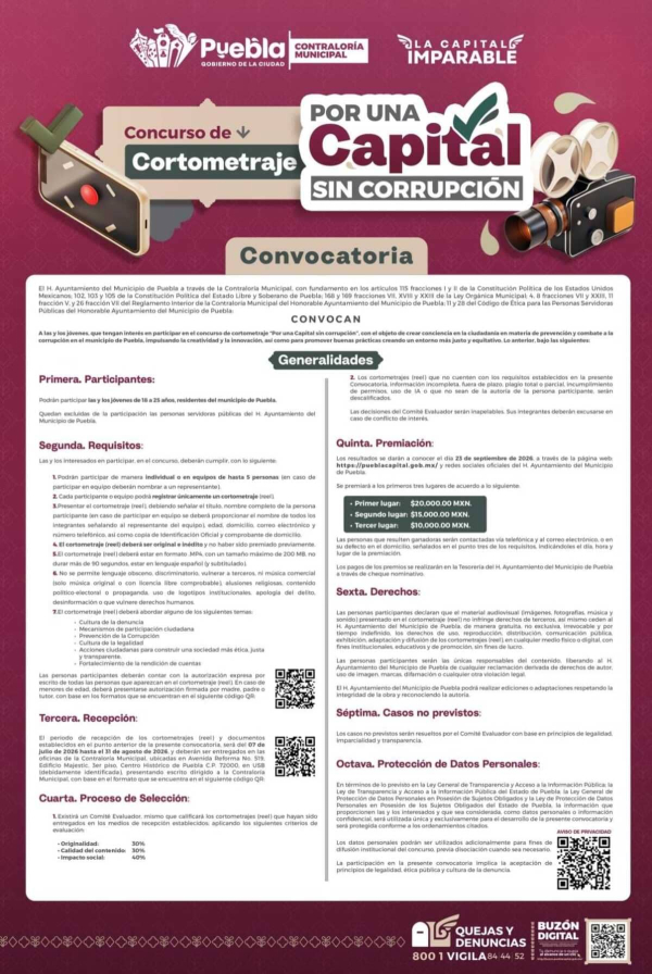 Incríbete al concurso “Por una Capital sin Corrupción”
