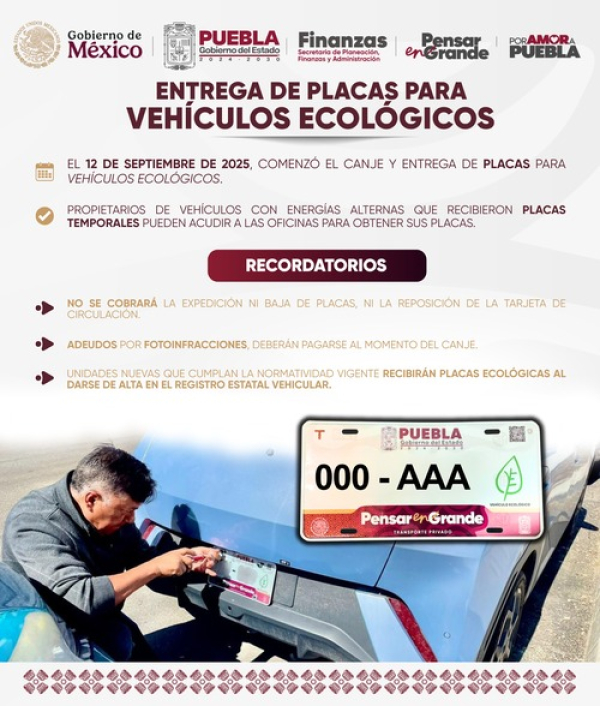 Comienza entrega de placas para Vehículos Ecológicos