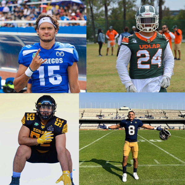 Alan Ortiz de Zárate, Borregos Puebla; Luis Eduardos Elizalde, Aztecas UDLAP; José Darío Medina, Zorros Cetys Tijuana; David Emmanuel Ramírez, Pumas CU