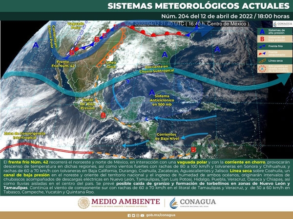 Mañana habrá condiciones de lluvias fuertes en Chiapas y Oaxaca