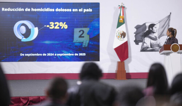 Se reduce 32% homicidios dolosos en México