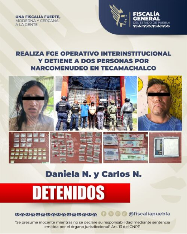 Caen dos por narcomenudeo en Tecamachalco