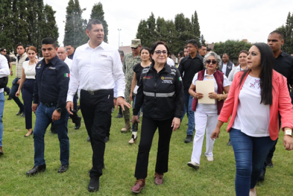 El gobernador Alejandro Armenta supervisa ruta de evacuación en Cholula