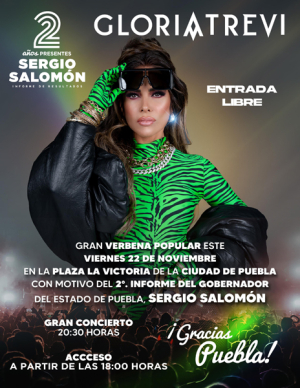 En su último informe de gobierno, el gobernador SCP, habrá concierto con Gloria Trevi