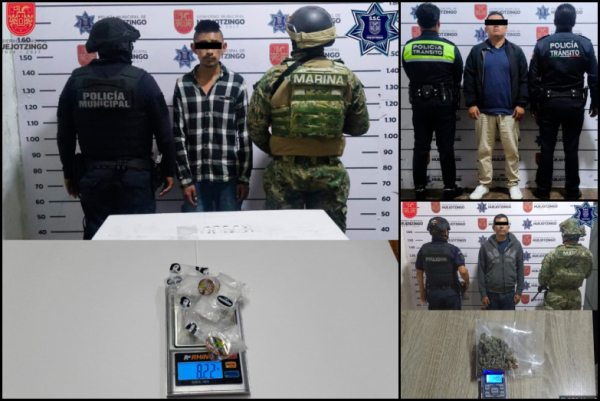 SSC Huejotzingo detiene a presuntos delincuentes