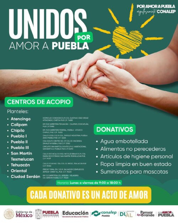 Conalep abre Centros de Acopio para la Sierra Norte