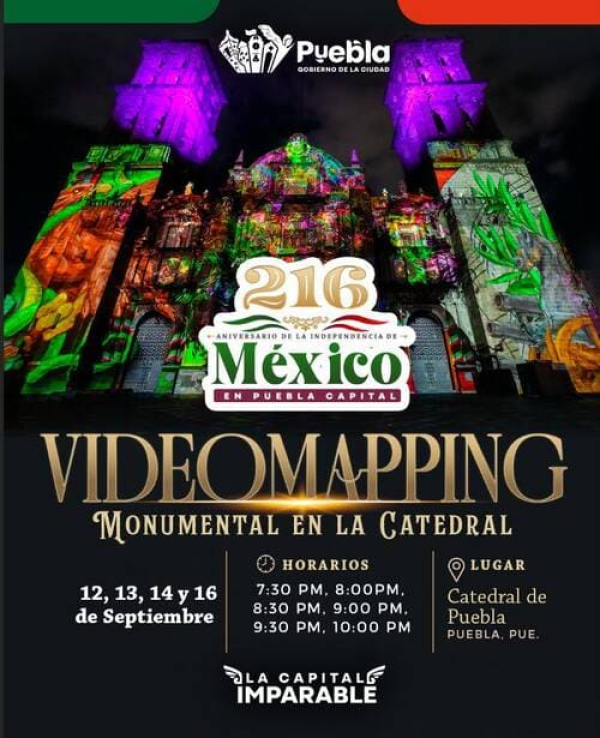 Proyectarán videomapping en la Catedral de Puebla