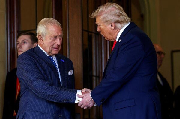 Rey Carlos III del Reino Unido y Donald Trump, presidente de EE.UU.