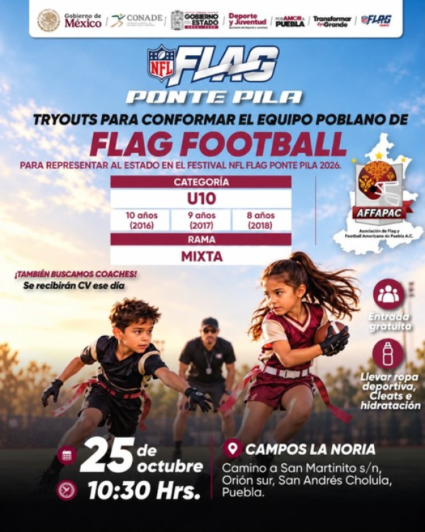 Convocan a tryouts de Flag Football NFL