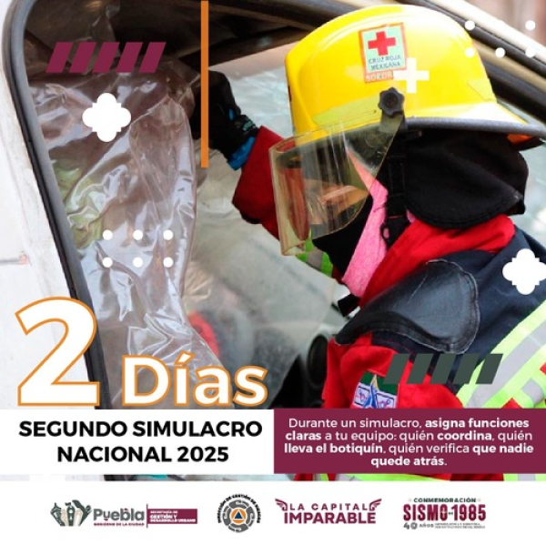 Puebla Capital se suma al Simulacro Nacional