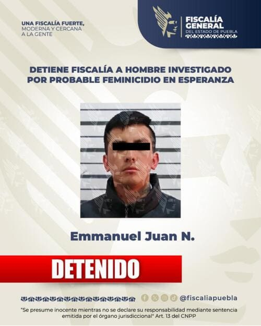 FGE investiga feminicidio en Esperanza