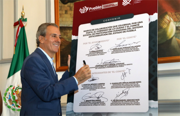 El Ayuntamiento de Puebla refuerza la rendición de cuentas con firma de convenio