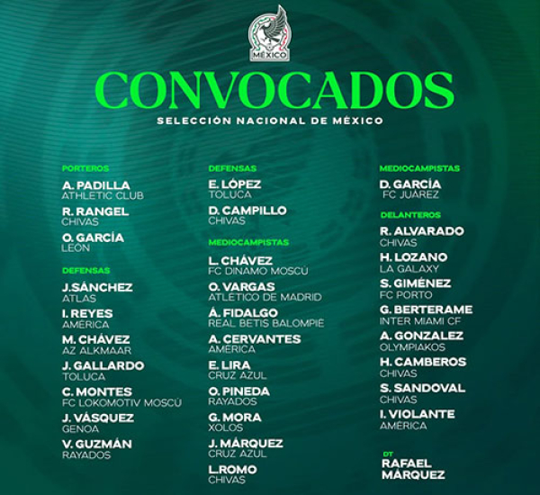 Primera convocatoria de la Selección Nacional de México
