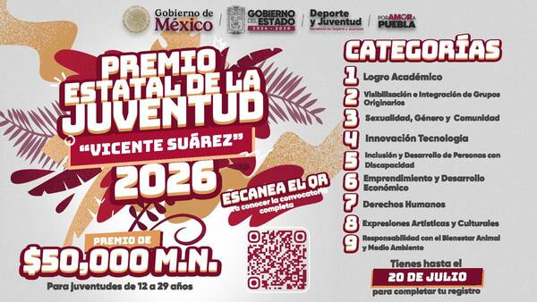 Participa en el Premio Estatal de la Juventud 2026