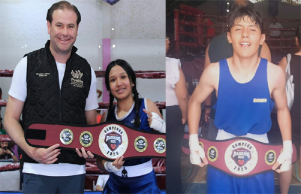 Par de títulos en torneo de los barrios boxeo Puebla