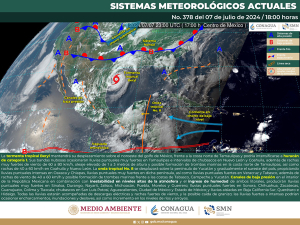 Se pronostican lluvias puntuales intensas en Oaxaca y Chiapas. 